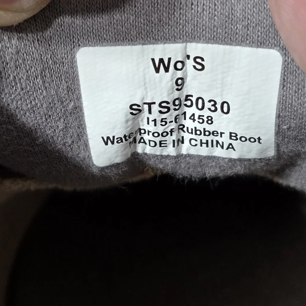 Sperry Top Sider Women's 9 Waterproof Gray Rubber Lace Up Duck Boot STS95030